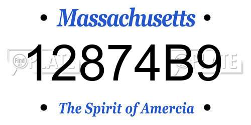 12874B9 Massachusetts License Plate