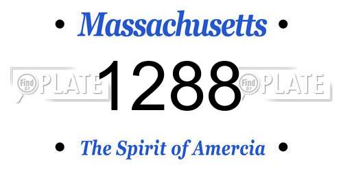 1288 Massachusetts License Plate