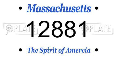 12881 Massachusetts License Plate