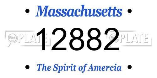 12882 Massachusetts License Plate