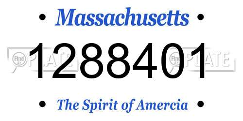 1288401 Massachusetts License Plate