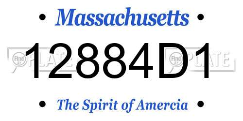 12884D1 Massachusetts License Plate
