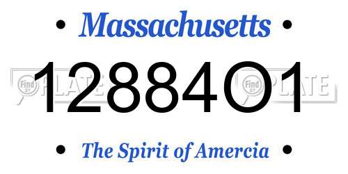 12884O1 Massachusetts License Plate