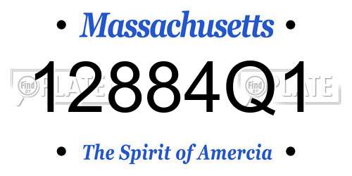 12884Q1 Massachusetts License Plate