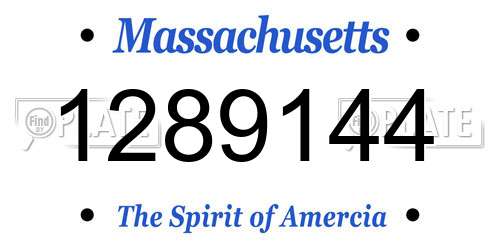 1289144 Massachusetts License Plate