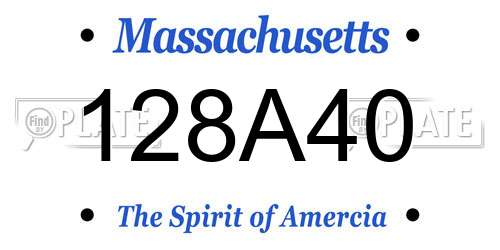 128A40 Massachusetts License Plate
