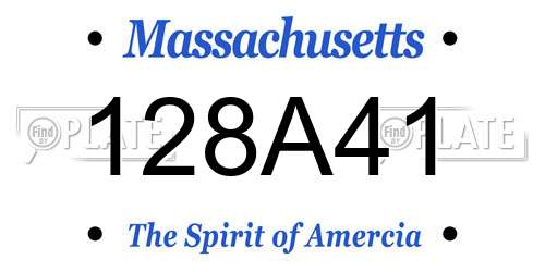 128A41 Massachusetts License Plate