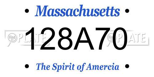 128A70 Massachusetts License Plate