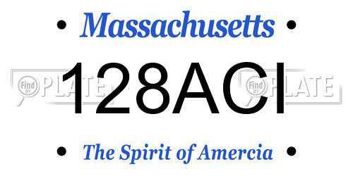 128ACI Massachusetts License Plate