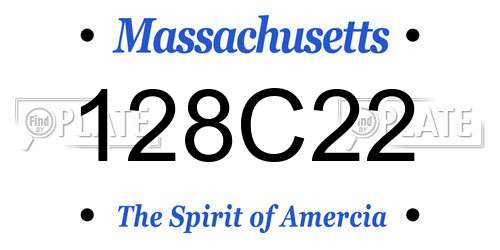 128C22 Massachusetts License Plate