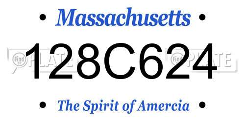 128C624 Massachusetts License Plate