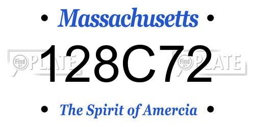 128C72 Massachusetts License Plate