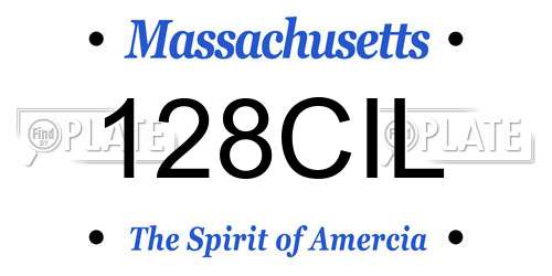 128CIL Massachusetts License Plate