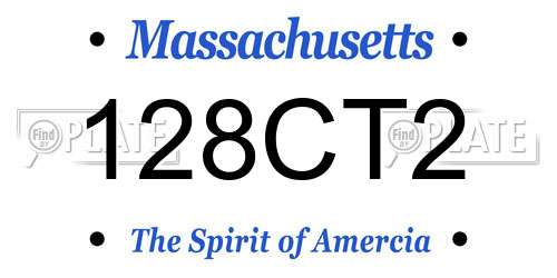 128CT2 Massachusetts License Plate