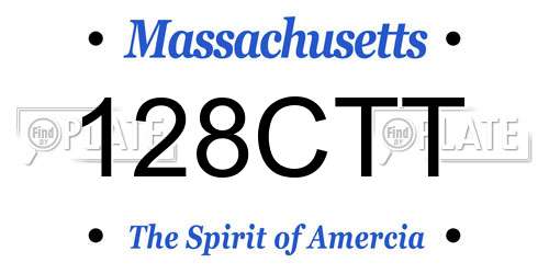 128CTT Massachusetts License Plate