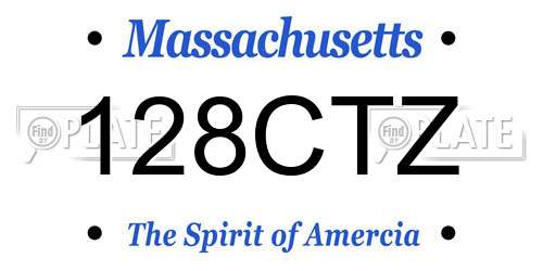 128CTZ Massachusetts License Plate