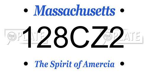128CZ2 Massachusetts License Plate