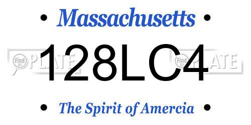 128LC4 Massachusetts License Plate