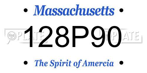128P90 Massachusetts License Plate