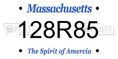 128R85 Massachusetts License Plate
