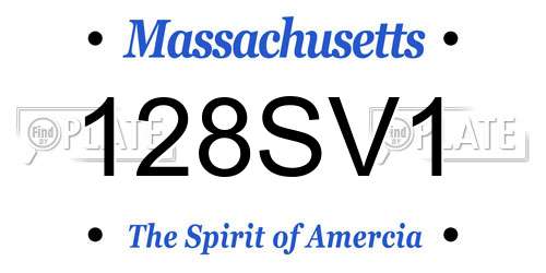 128SV1 Massachusetts License Plate