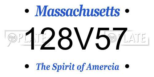128V57 Massachusetts License Plate