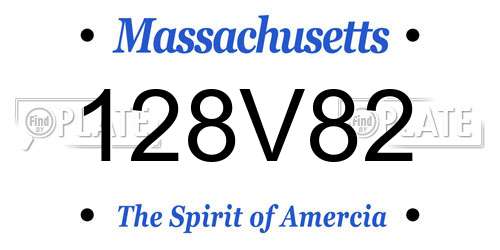 128V82 Massachusetts License Plate