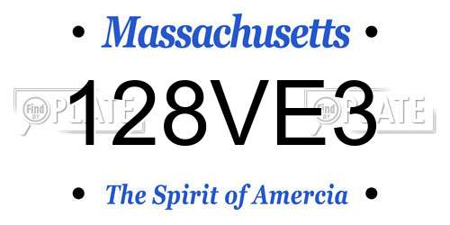 128VE3 Massachusetts License Plate