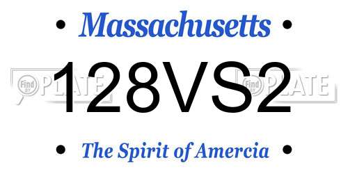 128VS2 Massachusetts License Plate