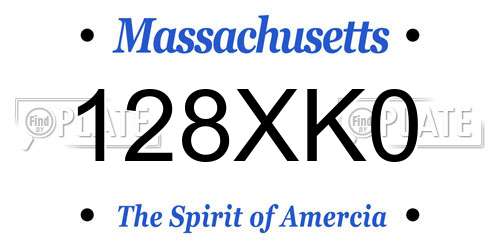 128XK0 Massachusetts License Plate
