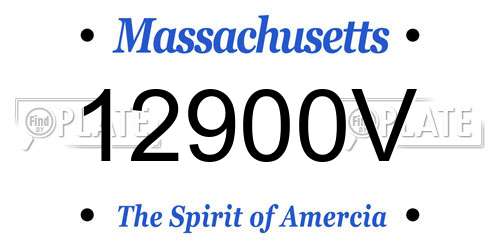 12900V Massachusetts License Plate