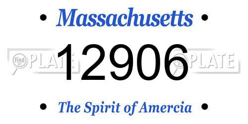 12906 Massachusetts License Plate