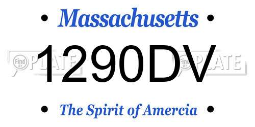 1290DV Massachusetts License Plate