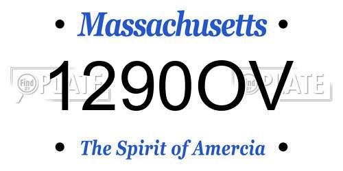 1290OV Massachusetts License Plate