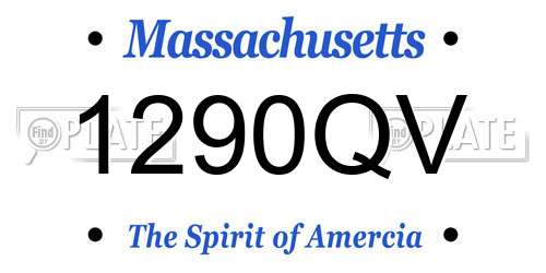1290QV Massachusetts License Plate