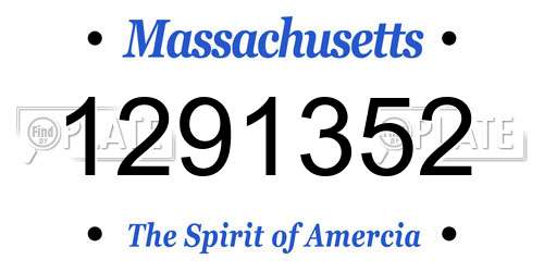 1291352 Massachusetts License Plate