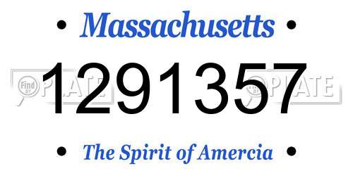 1291357 Massachusetts License Plate
