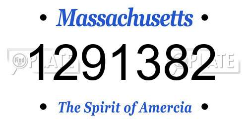 1291382 Massachusetts License Plate