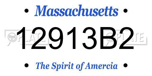 12913B2 Massachusetts License Plate