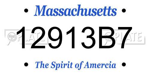 12913B7 Massachusetts License Plate