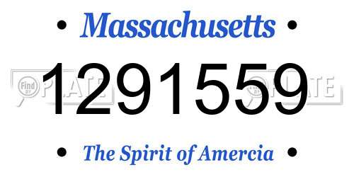 1291559 Massachusetts License Plate