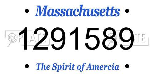 1291589 Massachusetts License Plate