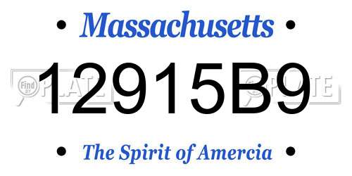 12915B9 Massachusetts License Plate