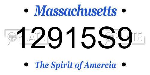 12915S9 Massachusetts License Plate
