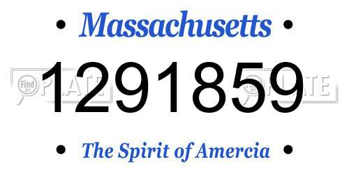 1291859 Massachusetts License Plate