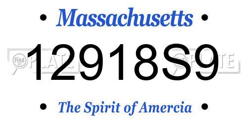 12918S9 Massachusetts License Plate