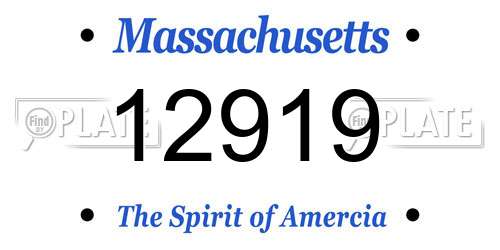 12919 Massachusetts License Plate