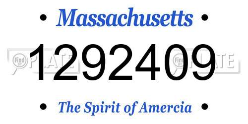 1292409 Massachusetts License Plate