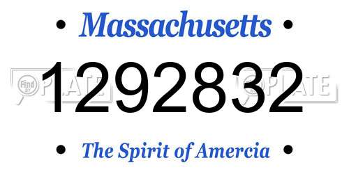 1292832 Massachusetts License Plate