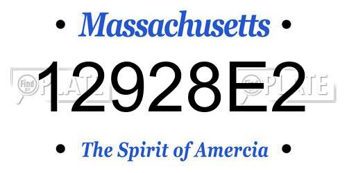 12928E2 Massachusetts License Plate